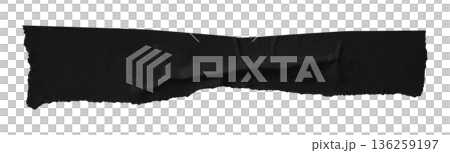 black crumpled torn tape isolated on transparent background. 136259197