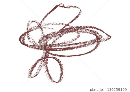 brown pencil strokes isolated on transparent background 136259199