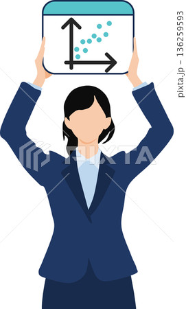 データを分析するビジネスウーマンのイラスト 136259593