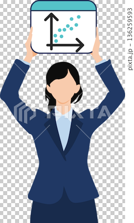 データを分析するビジネスウーマンのイラスト 136259593