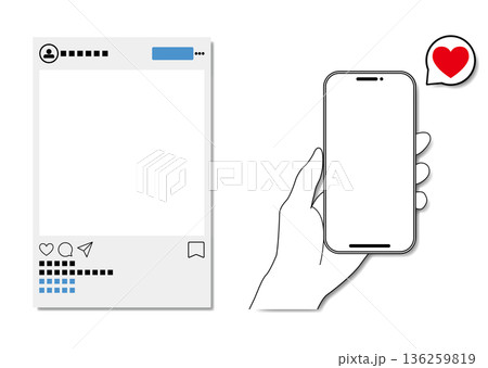 スマートフォンとSNS 136259819