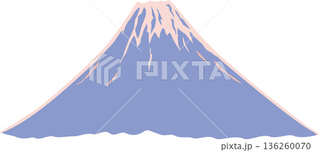 朝陽に染まる富士山のイラスト 136260070