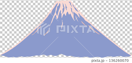 朝陽に染まる富士山のイラスト 136260070