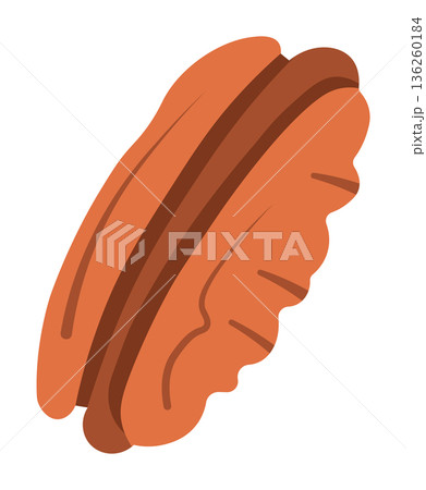 Pecan nut illustration, natural food, healthy snack, isolated on white background, graphic element Pecan nut illustration, natural food, healthy snack, isolated on white background, graphic element 136260184