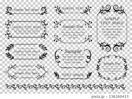 優雅的10件套相框，飾有植物圖案 136260433