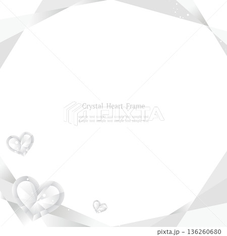 クリスタルハートのフレーム（シルバー）正方形 136260680