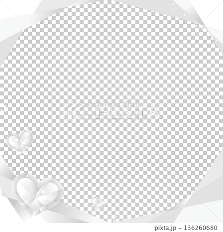 クリスタルハートのフレーム（シルバー）正方形 136260680