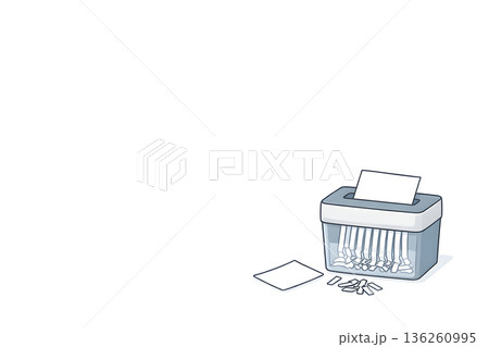 確定申告後の書類処分とシュレッダー（横長余白） 136260995