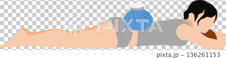 Illustration of a woman with a slipped disc Illustration of a woman with a slipped disc 136261153