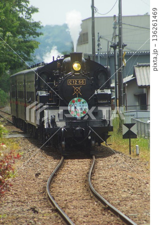 真岡鉄道の風景 SLもおか号(C12 66)益子駅付近 真岡鉄道の風景 SLもおか号(C12 66)益子駅付近 136261469