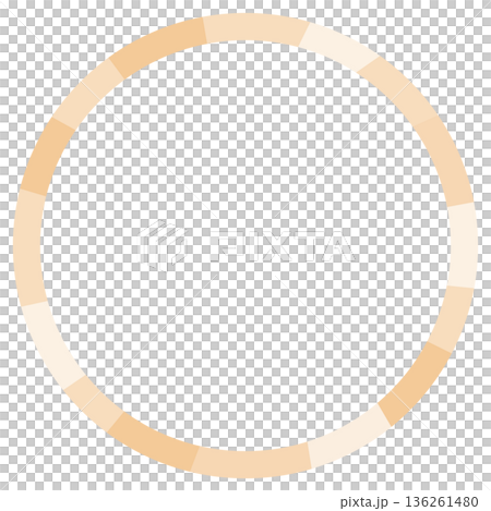 Beige circular gradient frame for beauty and lifestyle, soft color ring-shaped design parts 136261480