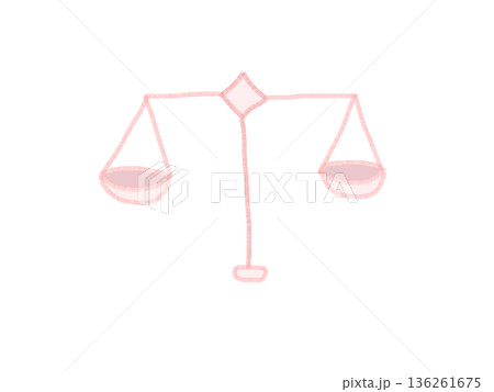 シンプルな天秤のイラスト 136261675