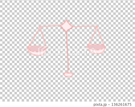 シンプルな天秤のイラスト 136261675