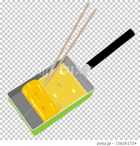 Illustration of a cooked omelet Illustration of a cooked omelet 136261724