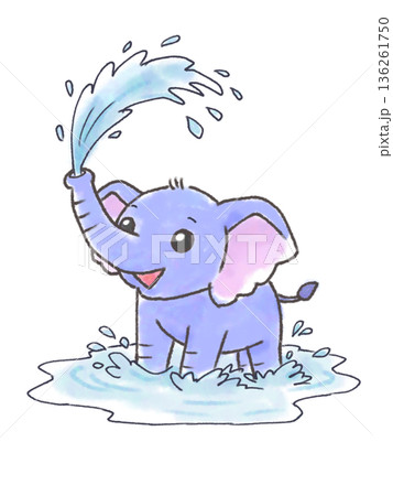 水遊びをする象 136261750