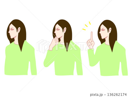 プライベートの女性上半身3パターン プライベートの女性上半身3パターン 136262174