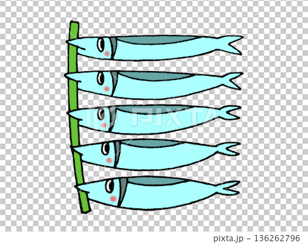 可愛的毛鱗魚插圖 136262796