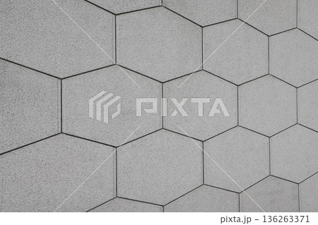 Geometric Hexagon Tile Wall Pattern in Grey Concrete Nov 24 2025 Geometric Hexagon Tile Wall Pattern in Grey Concrete Nov 24 2025 136263371