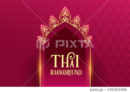 ethnic thai greeting background with shiny effect 136263486
