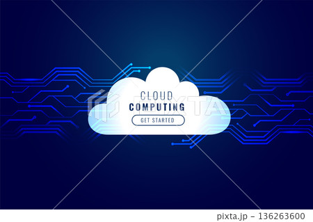 futuristic cloud computing circuit board background for cyber communication 136263600