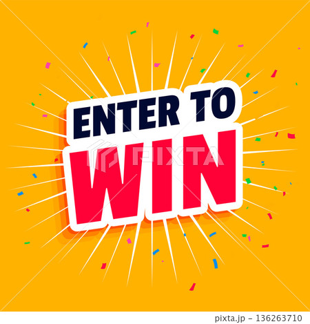 modern enter to win sticker background for winner announcement 136263710