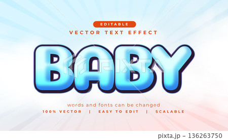 editable baby text effect style 136263750