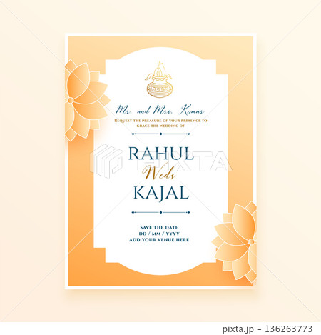 elegant indian wedding event card template design elegant indian wedding event card template design 136263773