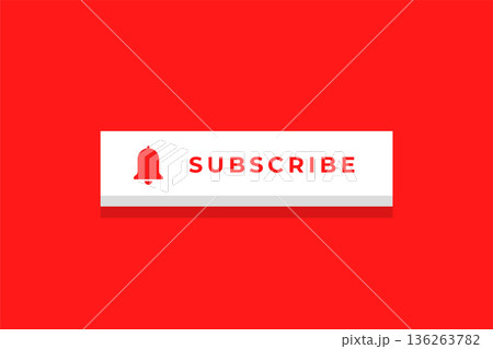 3d style web subscription button on red background design 3d style web subscription button on red background design 136263782