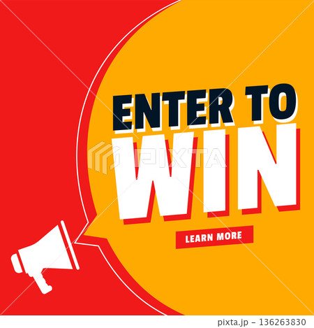 register now to play and win giveaway contest template with megaphone 136263830