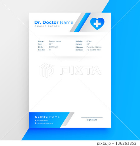 empty Rx doctor prescription letter pad template design 136263852