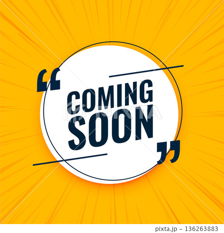 coming soon promo yellow template design 136263883