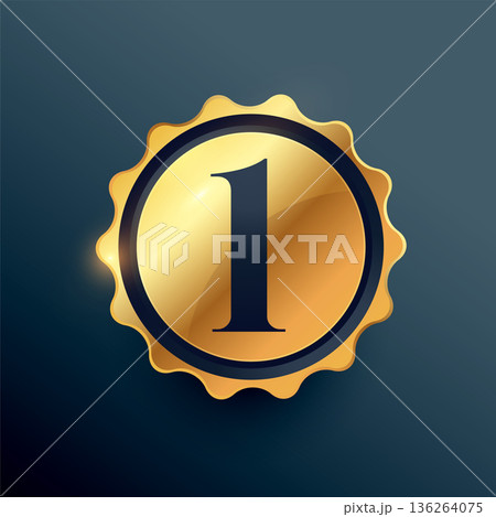 golden number one achievement badge for competition 136264075