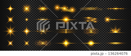 collection of golden starry element background for celebration 136264076