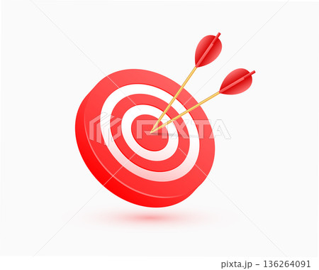 3d style bullseye board for business aim and achievement 136264091