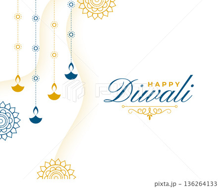 elegant happy diwali greeting card for social media post 136264133