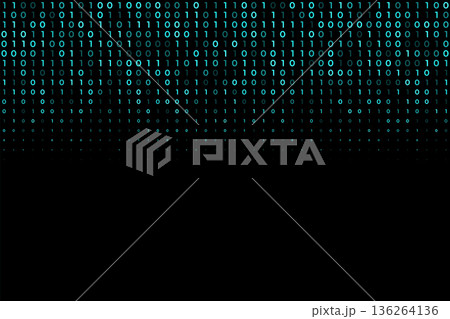 digital binary code tech matrix wallpaper with...のイラスト素材 [136264136 ...