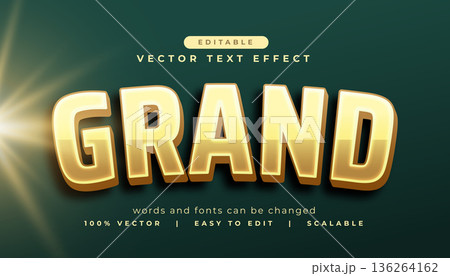 customizable 3d grand text effect in golden lettering 136264162