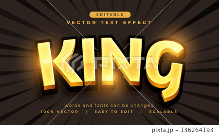 king editable text effect in golden color king editable text effect in golden color 136264193