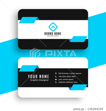 Corporate black and blue elegant business card template Corporate black and blue elegant business card template 136264195