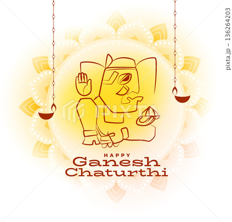 indian religious ganesh chaturthi event background design 136264203