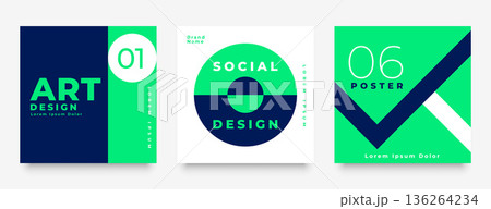 abstract style social media marketing template in pack 136264234