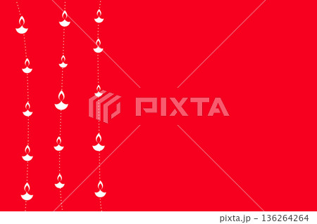 shubh diwali diya bunting red background with empty space shubh diwali diya bunting red background with empty space 136264264