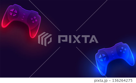 digital videogame controller techno background with light effect digital videogame controller techno background with light effect 136264275