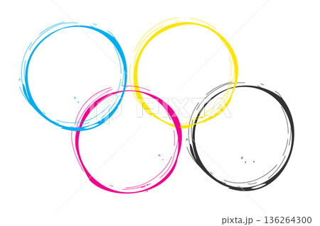 grungy style cmyk colors round shape background design grungy style cmyk colors round shape background design 136264300
