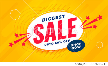 big sale promotional banner in yellow color big sale promotional banner in yellow color 136264321
