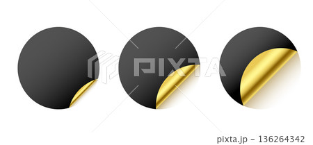 set of empty curly paper sticker mockup design set of empty curly paper sticker mockup design 136264342