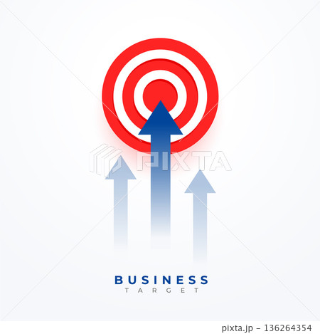 growth arrow moving towards business target background design 136264354