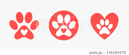 cute kitten or puppy paw feet on white background cute kitten or puppy paw feet on white background 136264378