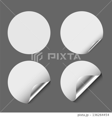 set of circular page curl sticker template design set of circular page curl sticker template design 136264454