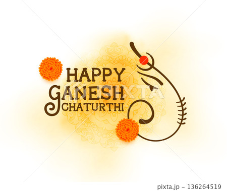creative ganesh chaturthi event background with lord ganpati design 136264519